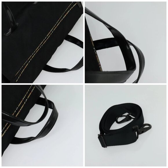 Burberrys Black label Hand Bag Canvas 2way Black Auth ti3104 - Picture 16 of 16